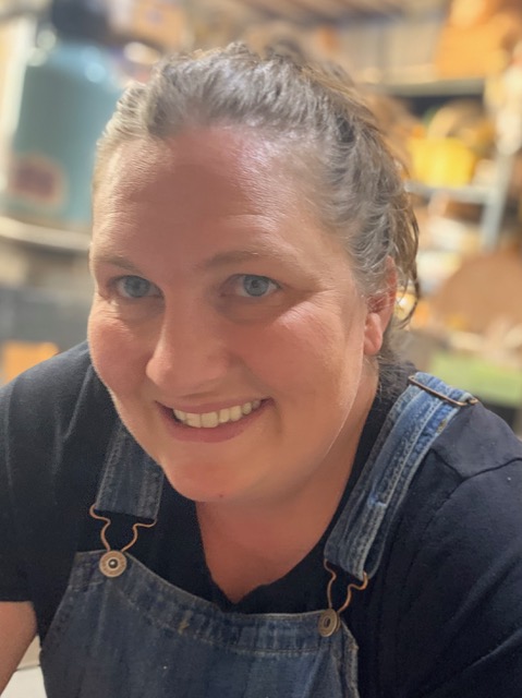 Jeannie “Awesome” Logan in her pottery studio